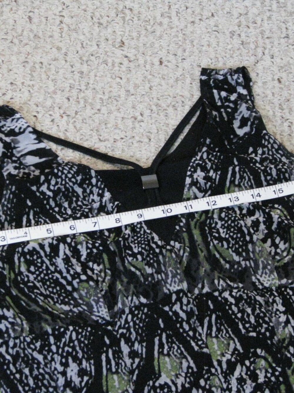 Picadilly Black and Green Midi Sleeveless Dress - Picture 8 of 9